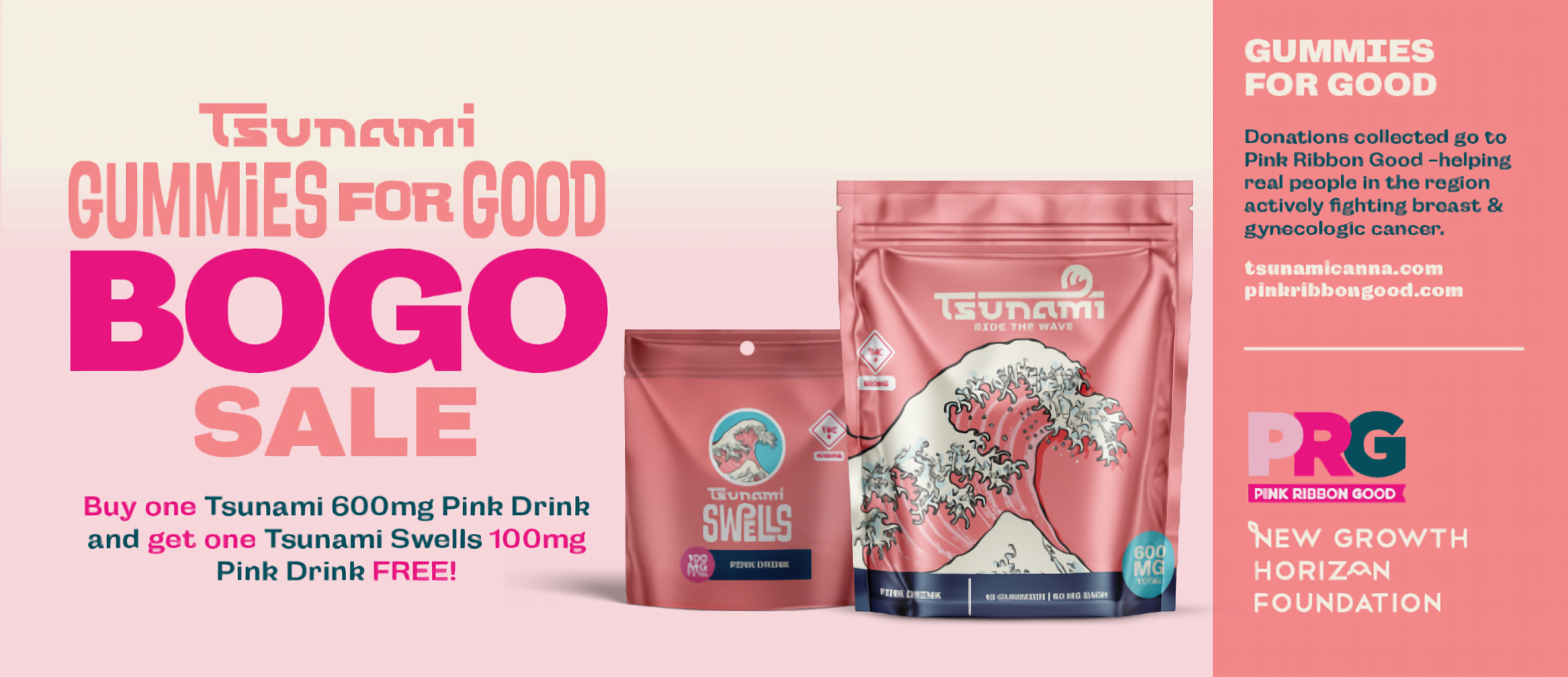 Tsunami Pink Ribbon BOGO Banner